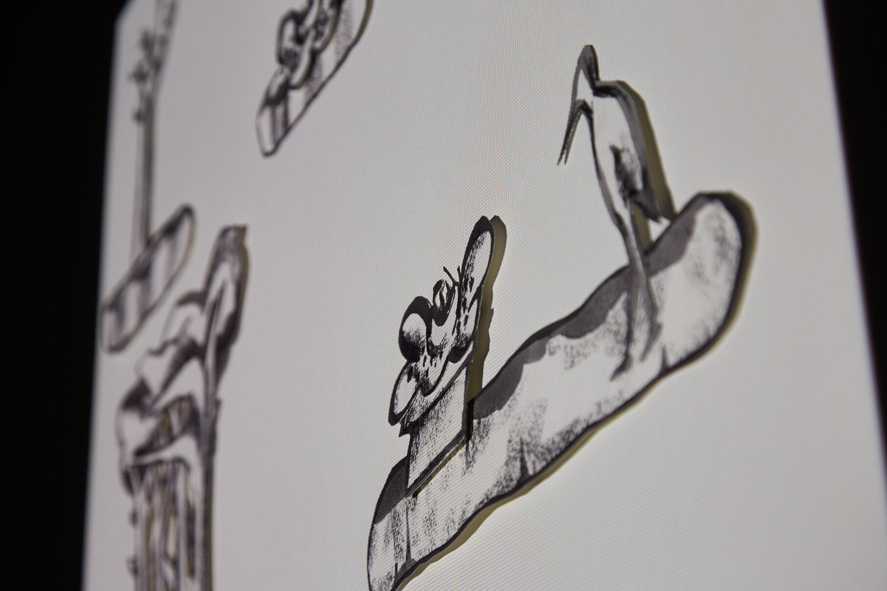 Sub Liminal Sis., For MA Art Therapy Grad Show 2019, Lasalle College of the Arts. Charcoal, Chinese ink; high-definition video projection, 3:4 aspect ratio, colour, sound.