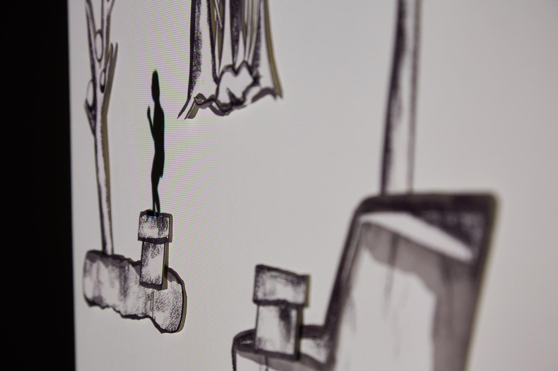 Sub Liminal Sis., For MA Art Therapy Grad Show 2019, Lasalle College of the Arts. Charcoal, Chinese ink; high-definition video projection, 3:4 aspect ratio, colour, sound.